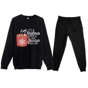 Christmas  Movie and Hot Chocolate Premium Crewneck Sweatsuit Set