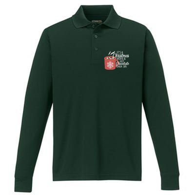 Christmas  Movie and Hot Chocolate Performance Long Sleeve Polo