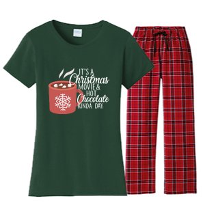 Christmas  Movie and Hot Chocolate Women's Flannel Pajama Set