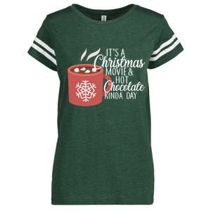 Christmas  Movie and Hot Chocolate Enza Ladies Jersey Football T-Shirt