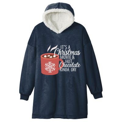 Christmas  Movie and Hot Chocolate Hooded Wearable Blanket