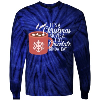 Christmas  Movie and Hot Chocolate Tie-Dye Long Sleeve Shirt