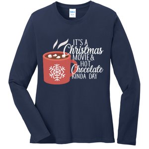 Christmas  Movie and Hot Chocolate Ladies Long Sleeve Shirt