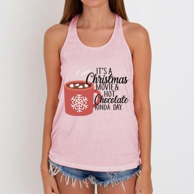 Christmas  Movie and Hot Chocolate Women's Knotted Racerback Tank