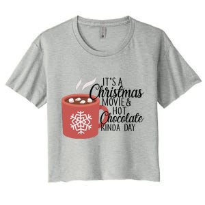 Christmas  Movie and Hot Chocolate Women's Crop Top Tee