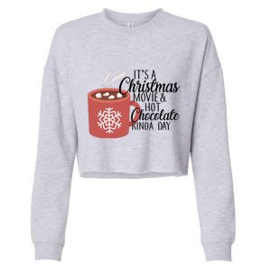 Christmas  Movie and Hot Chocolate Cropped Pullover Crew