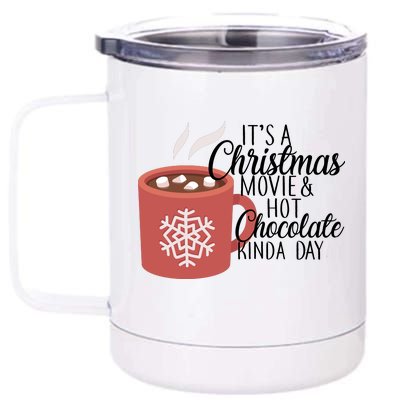 Christmas  Movie and Hot Chocolate 12 oz Stainless Steel Tumbler Cup