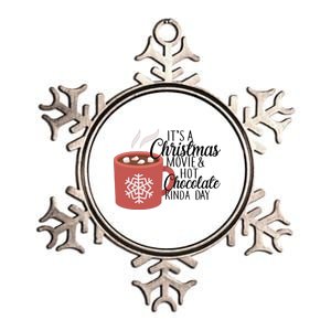 Christmas  Movie and Hot Chocolate Metallic Star Ornament