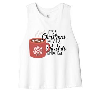 Christmas  Movie and Hot Chocolate Women's Racerback Cropped Tank