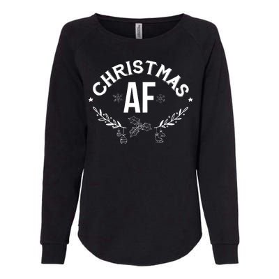 Christmas AF Womens California Wash Sweatshirt