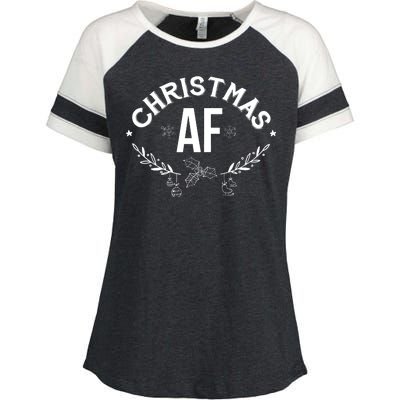 Christmas AF Enza Ladies Jersey Colorblock Tee