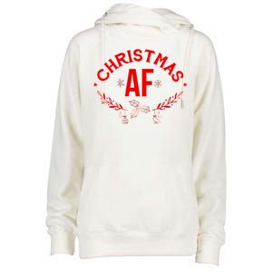 Christmas AF Womens Funnel Neck Pullover Hood