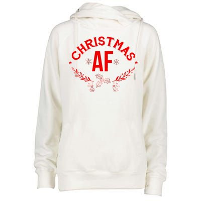 Christmas AF Womens Funnel Neck Pullover Hood