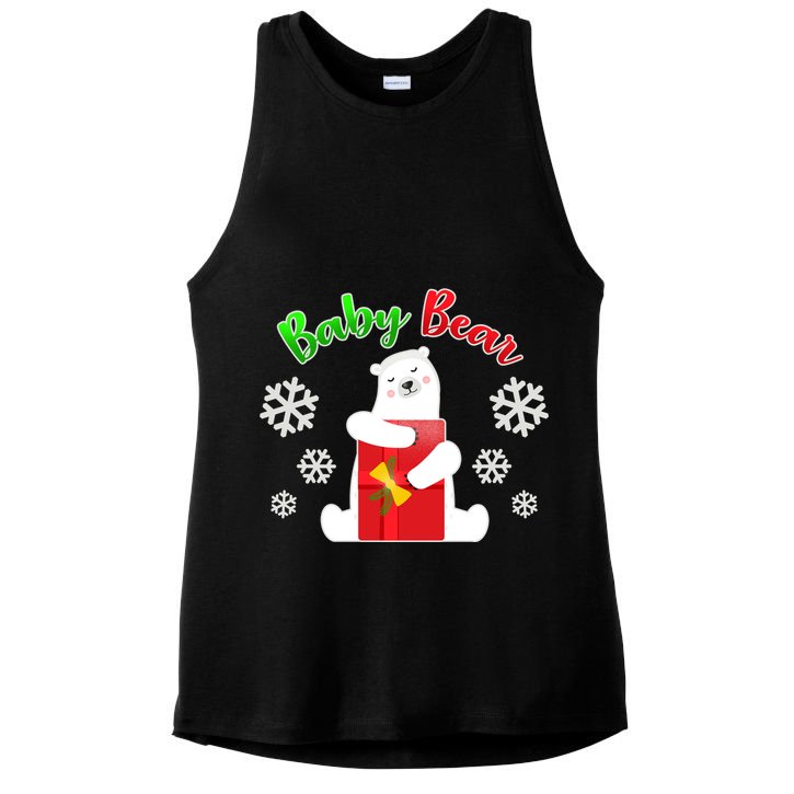 Christmas Baby Bear Ladies PosiCharge Tri-Blend Wicking Tank