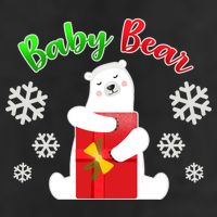 Christmas Baby Bear 7 Panel Mesh Trucker Snapback Hat
