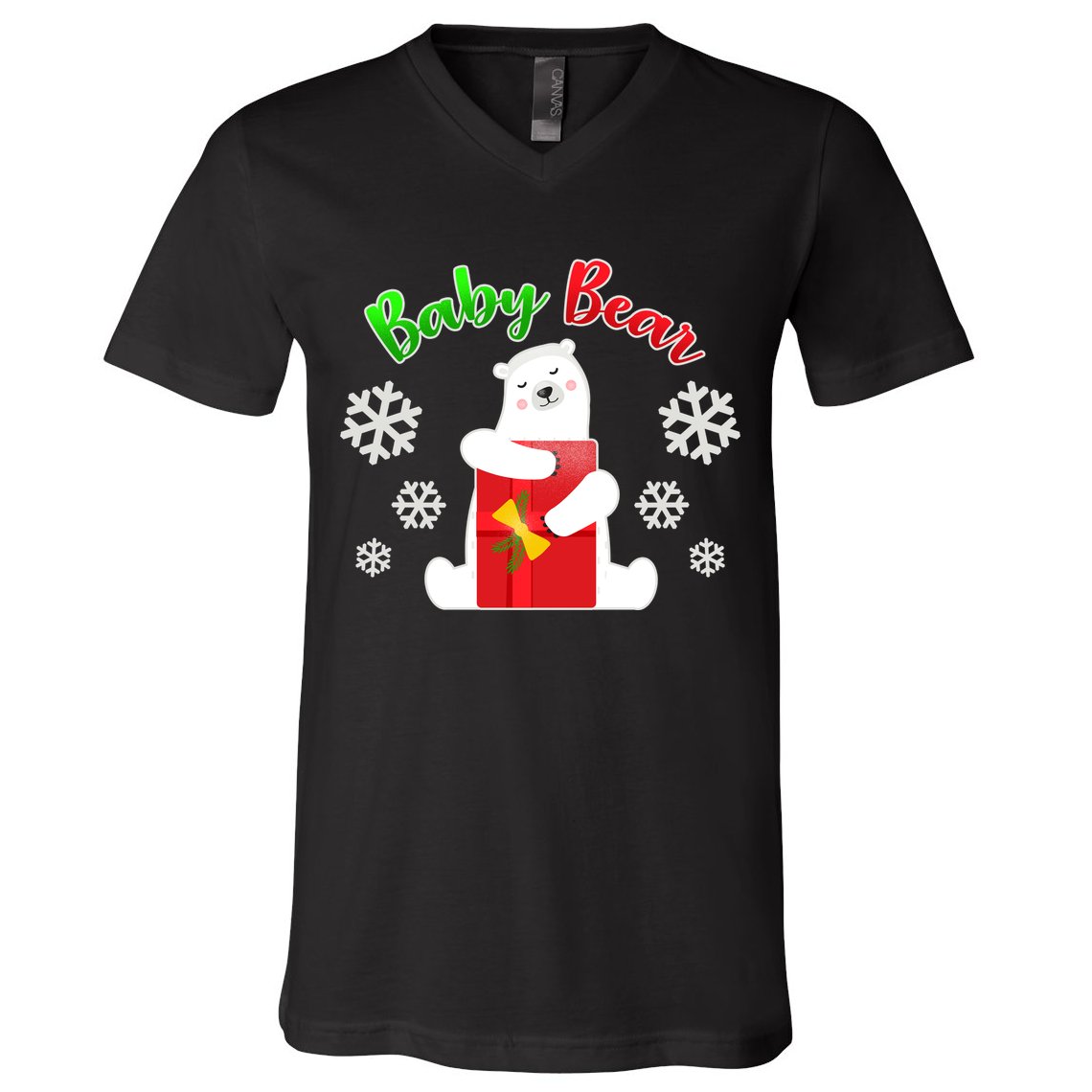 Christmas Baby Bear V-Neck T-Shirt