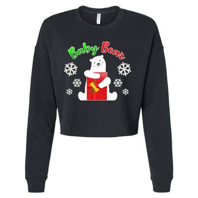Christmas Baby Bear Cropped Pullover Crew
