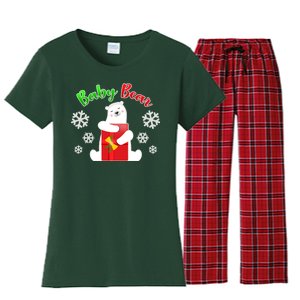 Christmas Baby Bear Women's Flannel Pajama Set