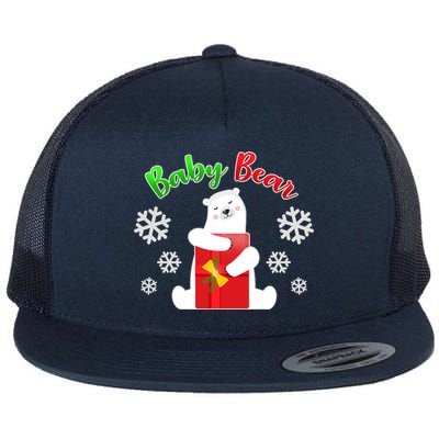 Christmas Baby Bear Flat Bill Trucker Hat