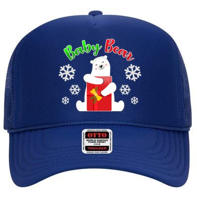 Christmas Baby Bear High Crown Mesh Back Trucker Hat