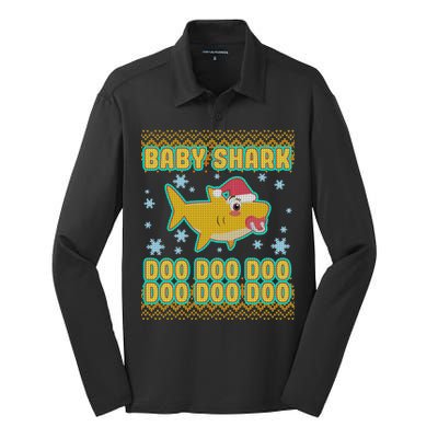 Christmas Baby Shark Doo Doo Doo Silk Touch Performance Long Sleeve Polo