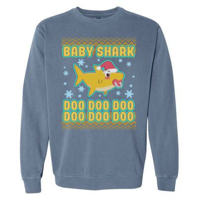 Christmas Baby Shark Doo Doo Doo Garment-Dyed Sweatshirt