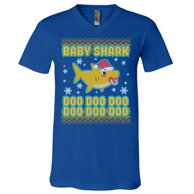 Christmas Baby Shark Doo Doo Doo V-Neck T-Shirt