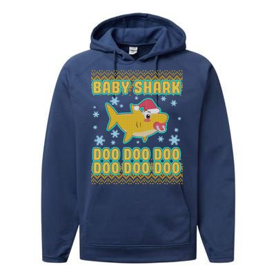 Christmas Baby Shark Doo Doo Doo Performance Fleece Hoodie