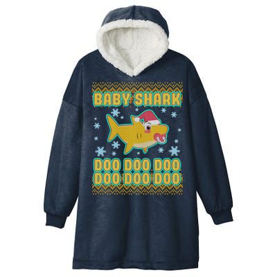 Christmas Baby Shark Doo Doo Doo Hooded Wearable Blanket