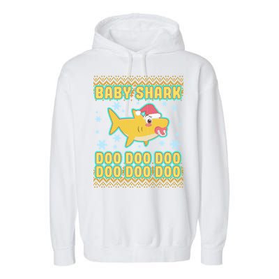 Christmas Baby Shark Doo Doo Doo Garment-Dyed Fleece Hoodie