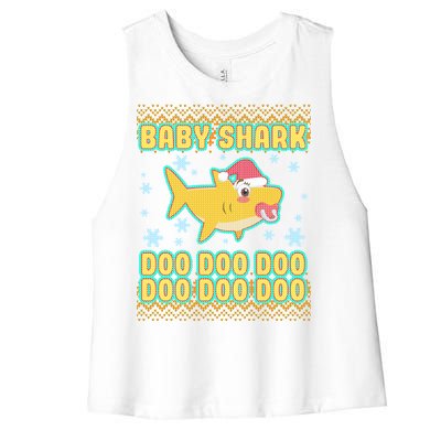 Christmas Baby Shark Doo Doo Doo Women's Racerback Cropped Tank