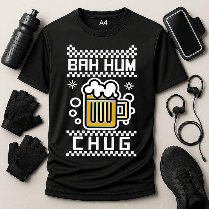 Christmas Bah Hum Chug Ugly Sweater Design Cooling Performance Crew T-Shirt