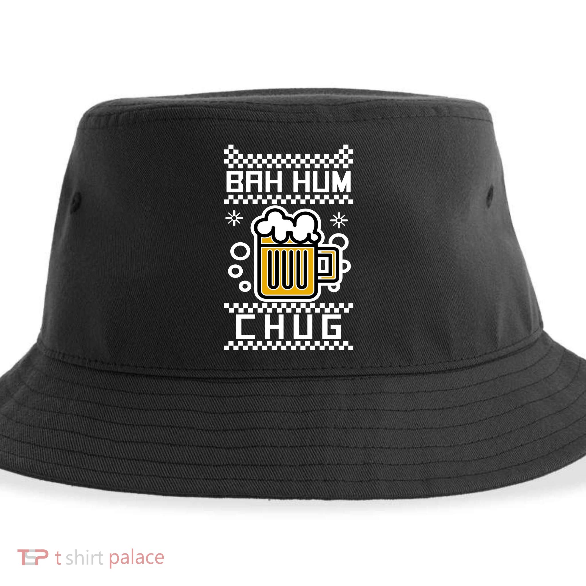 Christmas Bah Hum Chug Ugly Sweater Design Sustainable Bucket Hat