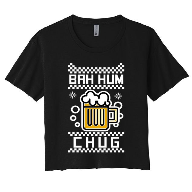 Christmas Bah Hum Chug Ugly Sweater Design Crop Top
