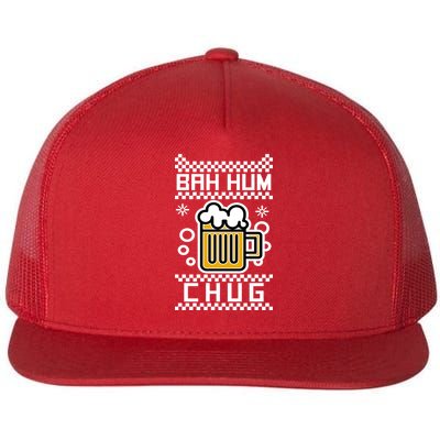 Christmas Bah Hum Chug Ugly Sweater Design Flatbill Hat