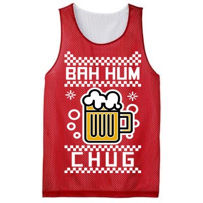 Christmas Bah Hum Chug Ugly Sweater Design Mesh Reversible Basketball Jersey Tank