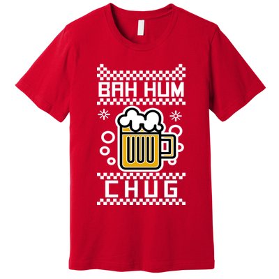 Christmas Bah Hum Chug Ugly Sweater Design Premium T-Shirt