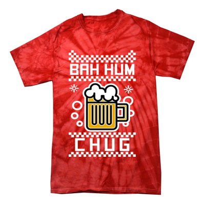 Christmas Bah Hum Chug Ugly Sweater Design Tie-Dye T-Shirt