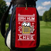 Christmas Bah Hum Chug Ugly Sweater Design Golf Towel