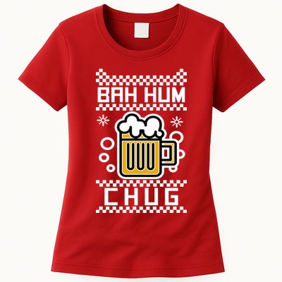 Christmas Bah Hum Chug Ugly Sweater Design Womens T-Shirt