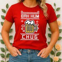 Christmas Bah Hum Chug Ugly Sweater Design Womens T-Shirt