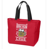 Christmas Bah Hum Chug Ugly Sweater Design Zip Tote Bag