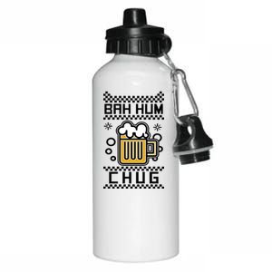 Christmas Bah Hum Chug Ugly Sweater Design Aluminum Water Bottle