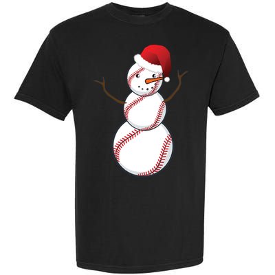Christmas Baseball Snowman Garment-Dyed Heavyweight T-Shirt