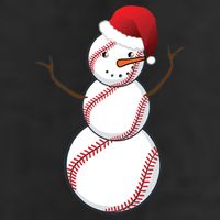Christmas Baseball Snowman 7 Panel Mesh Trucker Snapback Hat