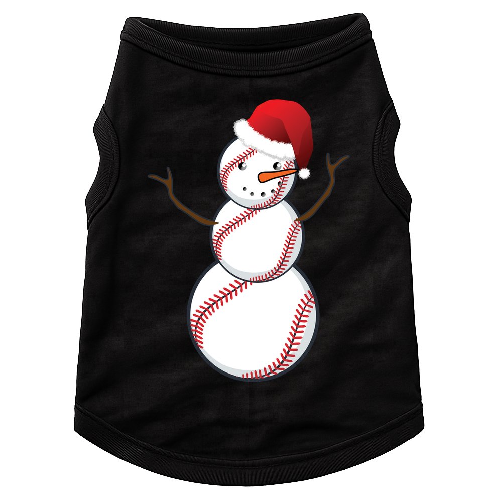 Christmas Baseball Snowman Doggie Tank