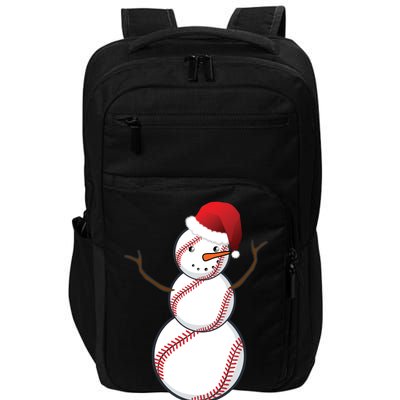 Christmas Baseball Snowman Impact Tech Backpack