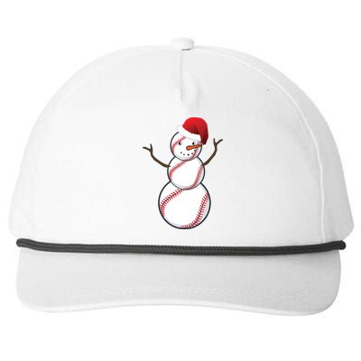 Christmas Baseball Snowman Snapback Five-Panel Rope Hat