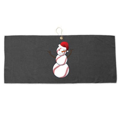 Christmas Baseball Snowman Large Microfiber Waffle Golf Towel