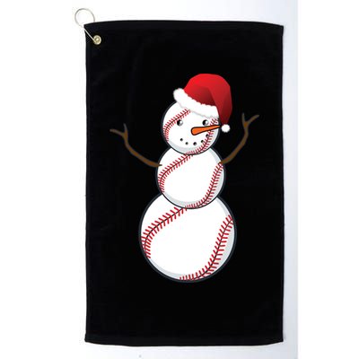 Christmas Baseball Snowman Golf Towel